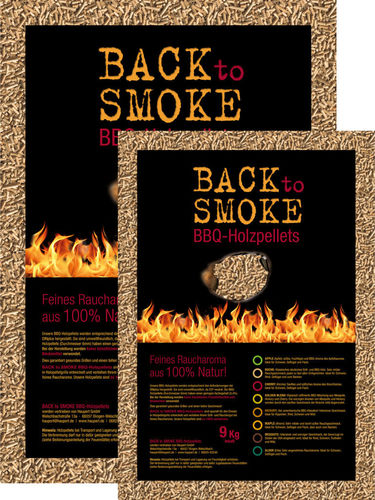 BBQ Holzpellets BACK to SMOKE, 2 Sack BUCHE á 9 kg, 5,90 € Versand